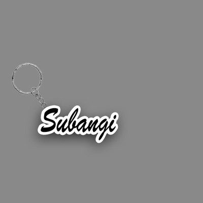 SY Gifts SYG Subangi Name Keychain White And Black Key Chain