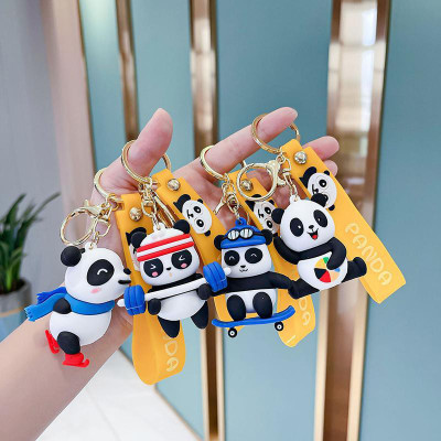 gtrp Cute Cartoon Fitness Panda Keychain Pendant Bag Decor Pack Of 4 Key Chain