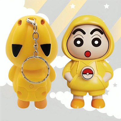 NIVKEZ Shinchan Face Changing Keychain with 3 Expressions Cute Action Figure Key Chain