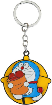 Keychain gallery Doremon Anime Silver Rotating Spinning Metal Keychain Key Chain