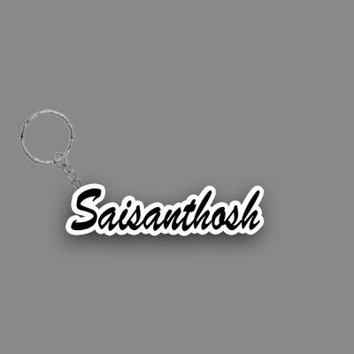 SY Gifts SYG Saisanthosh Name Keychain White And Black Key Chain