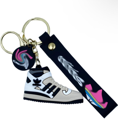 SHRI JI HighQuality PVC ADIDAS Shoe Keychain with Adidas Strap & Charm (Black) Key Chain