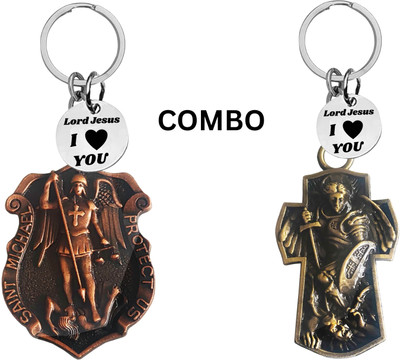 M Men Style Double-Sided Saint Michael Keychain – Jesus Christ Key Ring Medal Com644-651 Key Chain