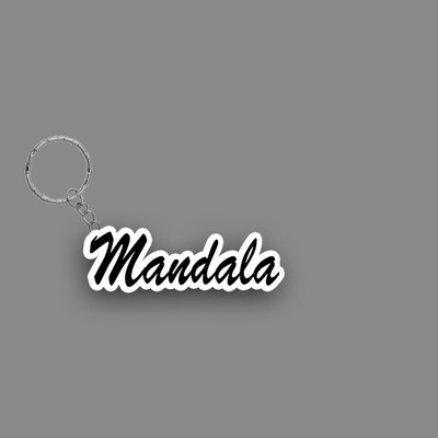 SY Gifts SYG Mandala Name Keychain White And Black Key Chain