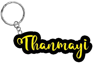 SY Gifts Thanmayi Name Black Yellow Name Keychain Key Chain