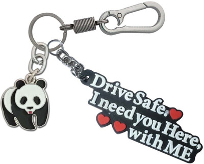 SHOKY LOOKS Beautiful Multicolor Drive Safe With Mini Panda Chrome Finishing Locking Hook Key Chain