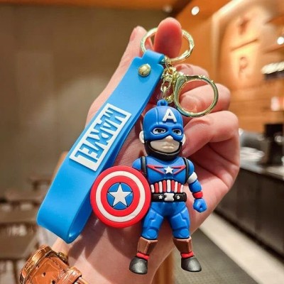 ravariya graphics Captain America Premium Character 3D Rubber Silicone Keychain/Kids Keychain Key Chain