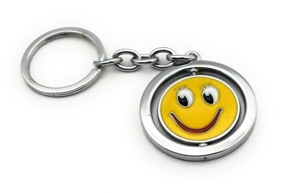 High Choice Smiley Emoji Rotating in Circle Double Sided Metal Key Chain