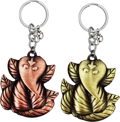 The Men Gift Lord Ganesha Om Metal Key Ring Keychain for Car, Bike & Office Shivkey613-614 Key Chain
