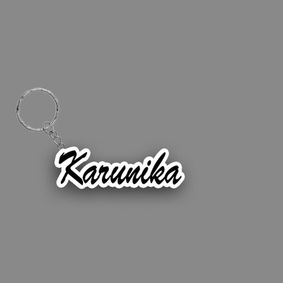 SY Gifts SYG Karunika Name Keychain White And Black Key Chain