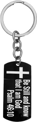M Men Style Religious Bible Verse Christian Cross Religious Faith Prayer KeychainSkey2024167 Key Chain