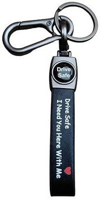 NSV Drive safe I Need you here with me leather keychain(black) Key Chain