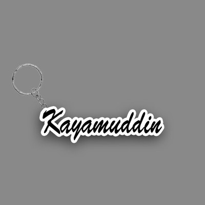 SY Gifts SYG Kayamuddin Name Keychain White And Black Key Chain