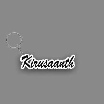 SY Gifts SYG Kirusaanth Name Keychain White And Black Key Chain