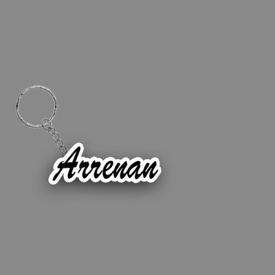 SY Gifts SYG Arrenan Name Keychain White And Black Key Chain