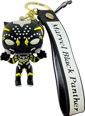 Kraft Crate Black Panther Inspired 3D Rubber Keychain|Perfect gift for Avengers-Marvel Fans| Key Chain