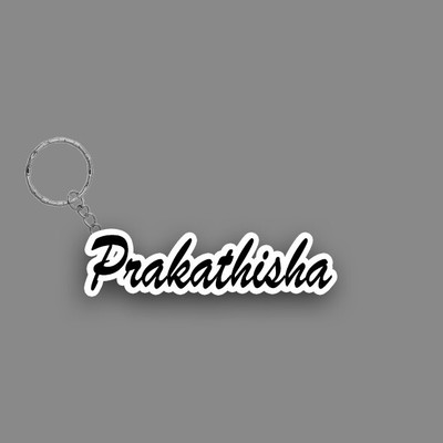 SY Gifts SYG Prakathisha Name Keychain White And Black Key Chain