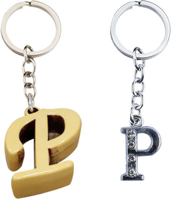 BLESSINGS Set Of 2 P Letter Key Chain