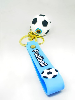 Leekwaar Dynamic Football Keychain – 3D Mini Ball Charm with Sturdy Metal Ring & Strap Key Chain