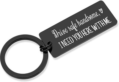 Myurawells Drive Safe Keychain I Need You Here With Me Gifts for Boyfriend I Love You Gift Key Chain