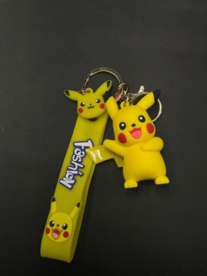sky enterprises Pokemon Pikachu 3D Silicon Keychains + Bagcharm + Strap pack 1 Key Chain