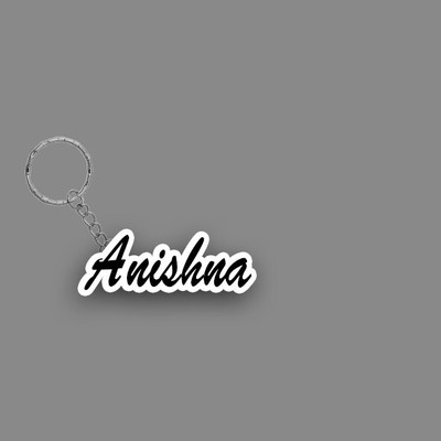 SY Gifts SYG Anishna Name Keychain White And Black Key Chain