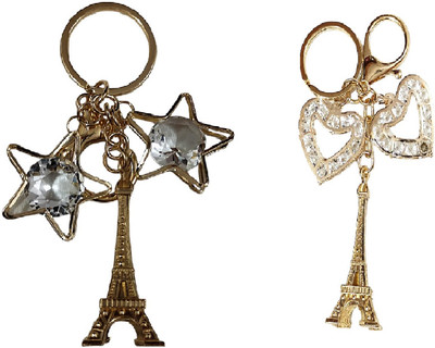 MOREL CRYSTAL KEYCHAIN STAR AND HEART Key Chain