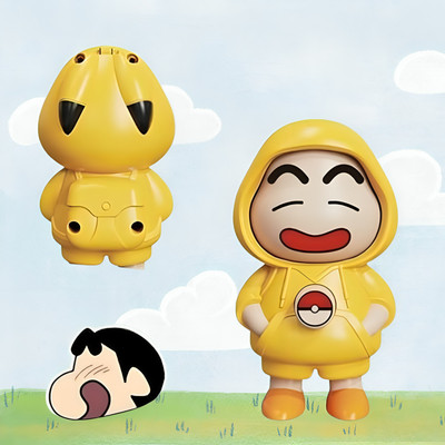 opriQ Shinchan Face Changing Keychain with 3 Expressions 3D Cartoon Character ABS Toy Key Chain