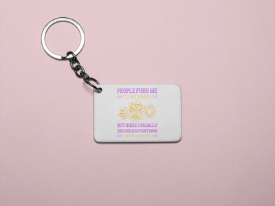 DOGAR ESSENTIALS People Push Me To My Limits -Printed Acrylic Keychain (Pack Of 2) Key Chain