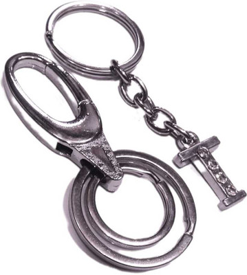 ROYALSHOP ALPHABET T LETTER AND HOOK KEY CHAIN KEY RING SET OF 2 Key Chain