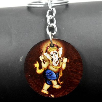 AFH Lord Dancing Ganesha Religious Acrylic Keychain for Men and Women Key Chain