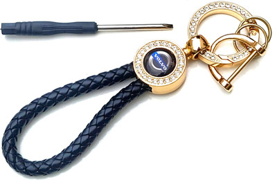 ADOREAL Volvo Keychain And Keyring Black Rope Golden Ring Key Chain
