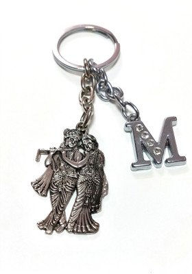 Meeko.com Radha Krishna with M Letter Key ChAIN Key Chain