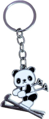 PEARLISH Cute Skating Panda High Quality Solid Metal Keychain Key Chain