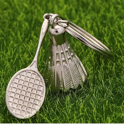 PsProducts Badminton Premium Stainless Steel Keychain Metal For Gifting With Keychain Key Chain