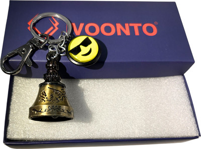 VOONTO Tibetan Bell Keyring Guardian Bell Sunglass Smile Black Hook-Green Pack1 Key Chain