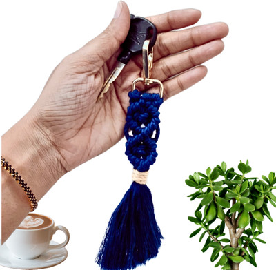 Tailored knots Macrame Handmade Dual Tone Heart Shape Keychain Key Chain