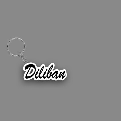 SY Gifts SYG Diliban Name Keychain White And Black Key Chain