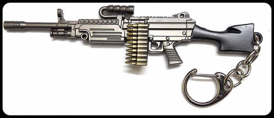 gtrp Trendy-PUBG M249 Metal Gun Model Action Big Size Key Chain