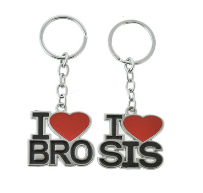 PRIDE STORE I LOVE BRO & SIS Keychain Key Chain
