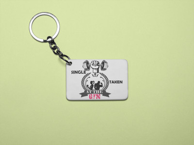 DOGAR ESSENTIALS Single, Taken At The Gym - Printed Acrylic Keychain (Pack Of 2) Key Chain
