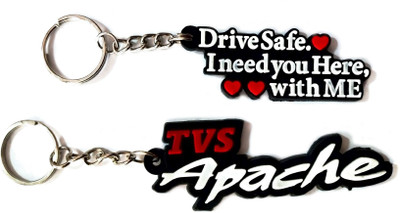 ShopTop TVS Apache with Drive safe Rubber bike key chain Key Chain
