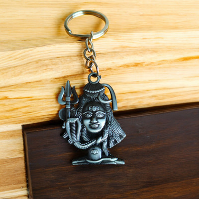 Shiv Jagdamba Indian Hindu Religious Double Sided God Lord Shiva (Bholenath) Shivkey2024185 Key Chain