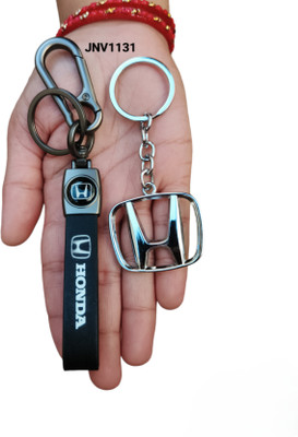 JNV Leather Keychain With Logo Keychain Compatible With Honda Car Key Chain