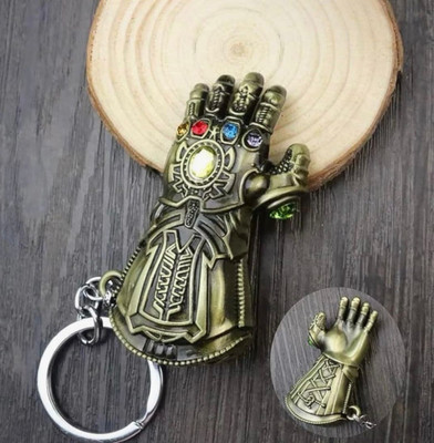 K C | Golden THANOS HAND Metal Keychain | Premium Quality Metal Keychain Key Chain