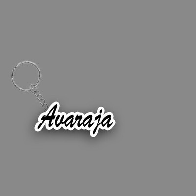 SY Gifts SYG Avaraja Name Keychain White And Black Key Chain