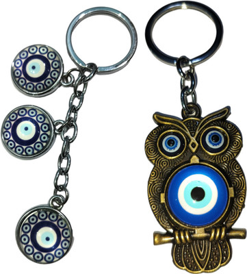 MAG BEE Evil Eye Proection (Design-17 & Design-23) Pack of 2 for Car Bike-kC483 Key Chain