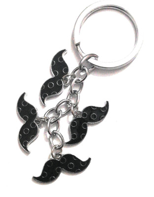Madhuraj Multi Mustache Metal Key Chain(Black)