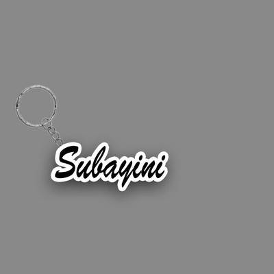 SY Gifts SYG Subayini Name Keychain White And Black Key Chain