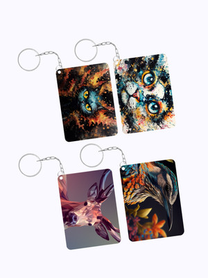 jojo creation jojo present high quality printed mdf keychain for bike and car, best gift Key Chain